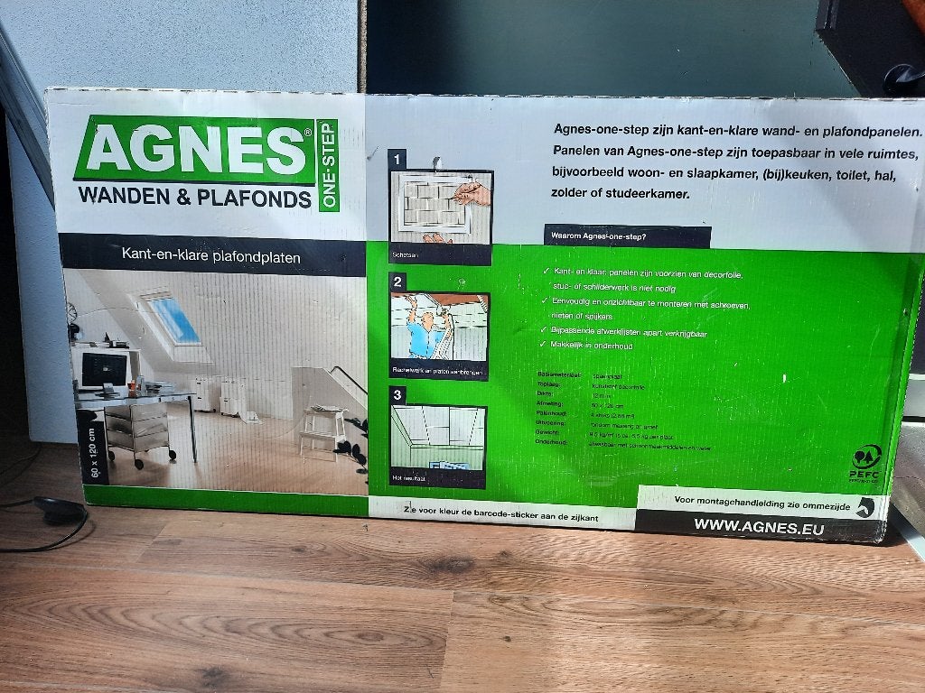 2 dichte dozen Agnes plafondplaten., Doe-het-zelf en Verbouw, Overige materialen, Nieuw, 5 tot 10 m², Ophalen