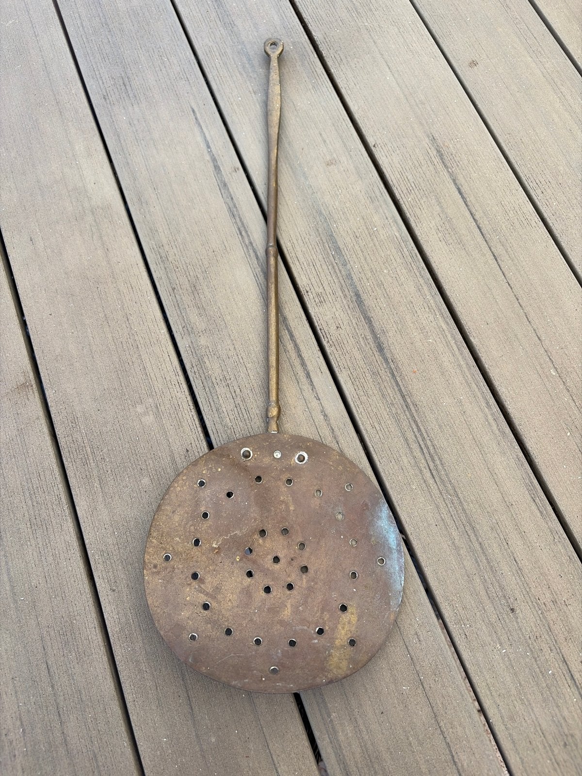 Antieke koperen beddenpan met lange steel, Antiek en Kunst, Ophalen of Verzenden