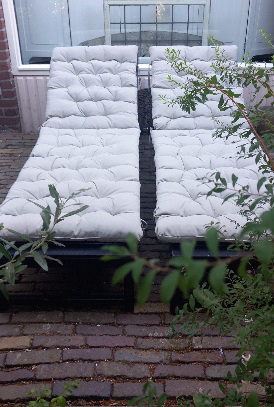Ligbedden hout, Tuin en Terras, Ophalen, Hout, Verstelbaar