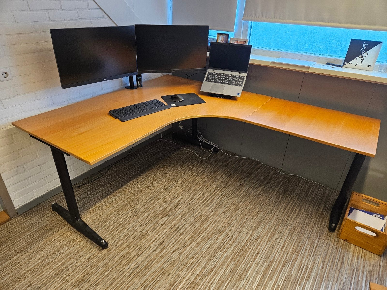 Groot hoekbureau 200x160cm, Ophalen, 160 cm, Gebruikt, Hout