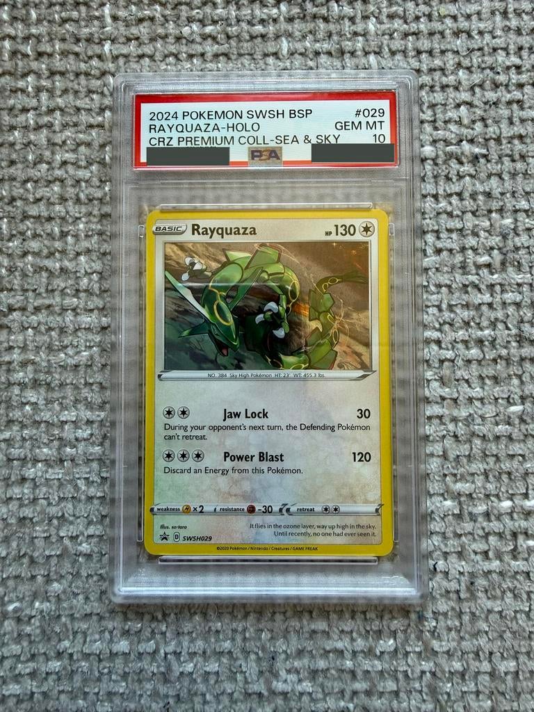 Rayquaza Cosmos Holo SWSH029 Sea & Sky Collection PSA 10, Ophalen of Verzenden, Nieuw, Losse kaart