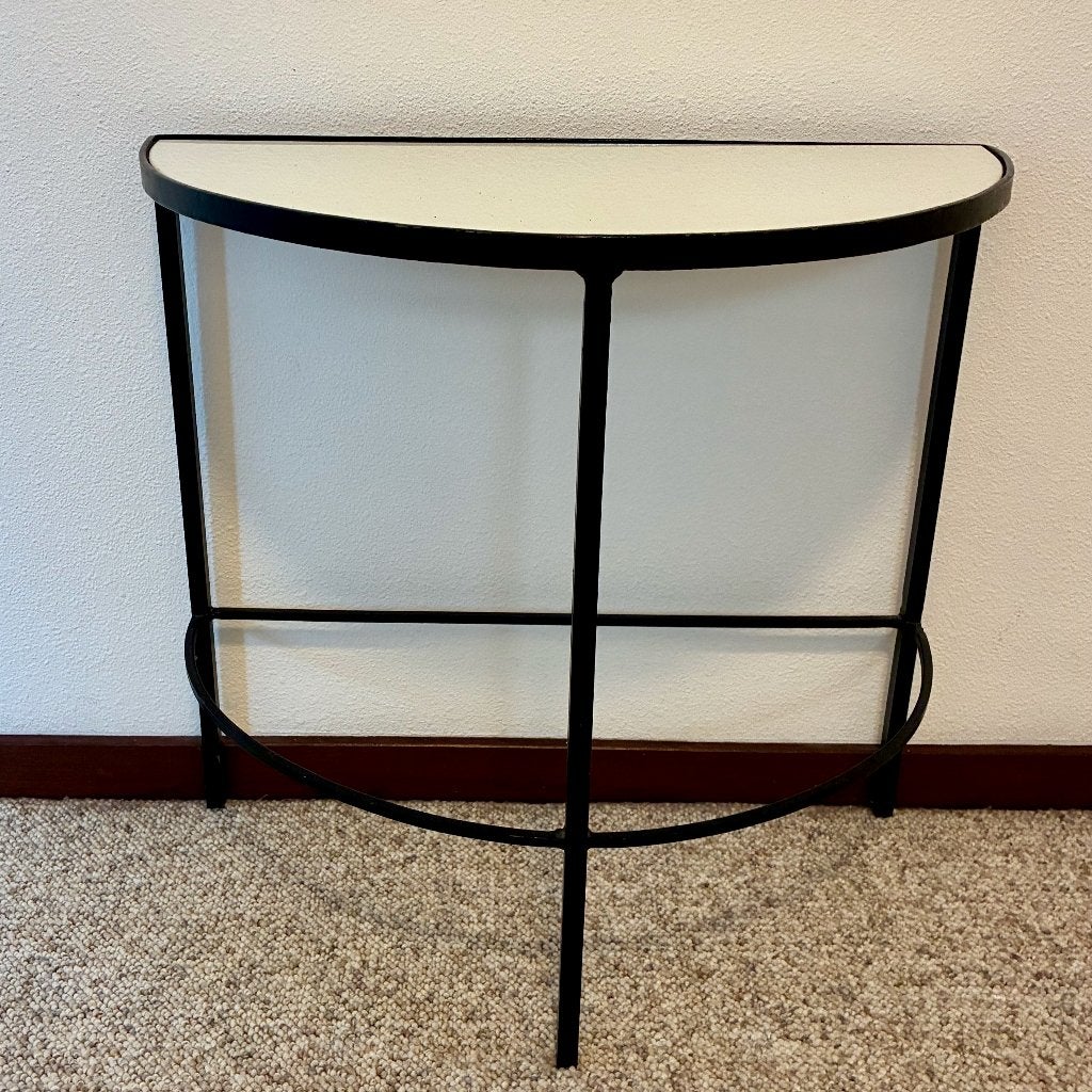 Retro Halve Maan tafeltje, Ophalen, Gebruikt, 50 tot 100 cm, Rond