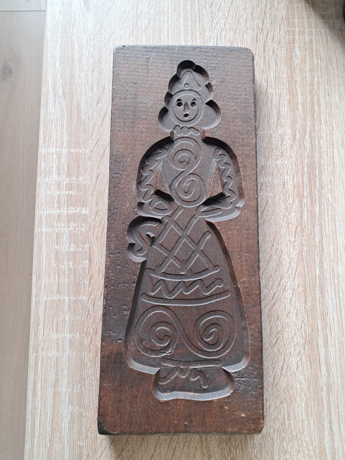 Antieke houten koekjesvorm met figuur, Ophalen of Verzenden
