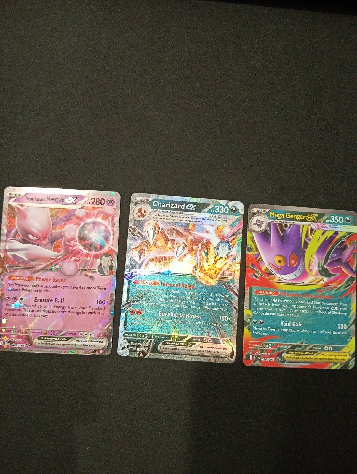 Zeldzame Pokémon kaarten - Mewtwo, Charizard, Gengar, Ophalen of Verzenden, Nieuw, Meerdere kaarten, Foil