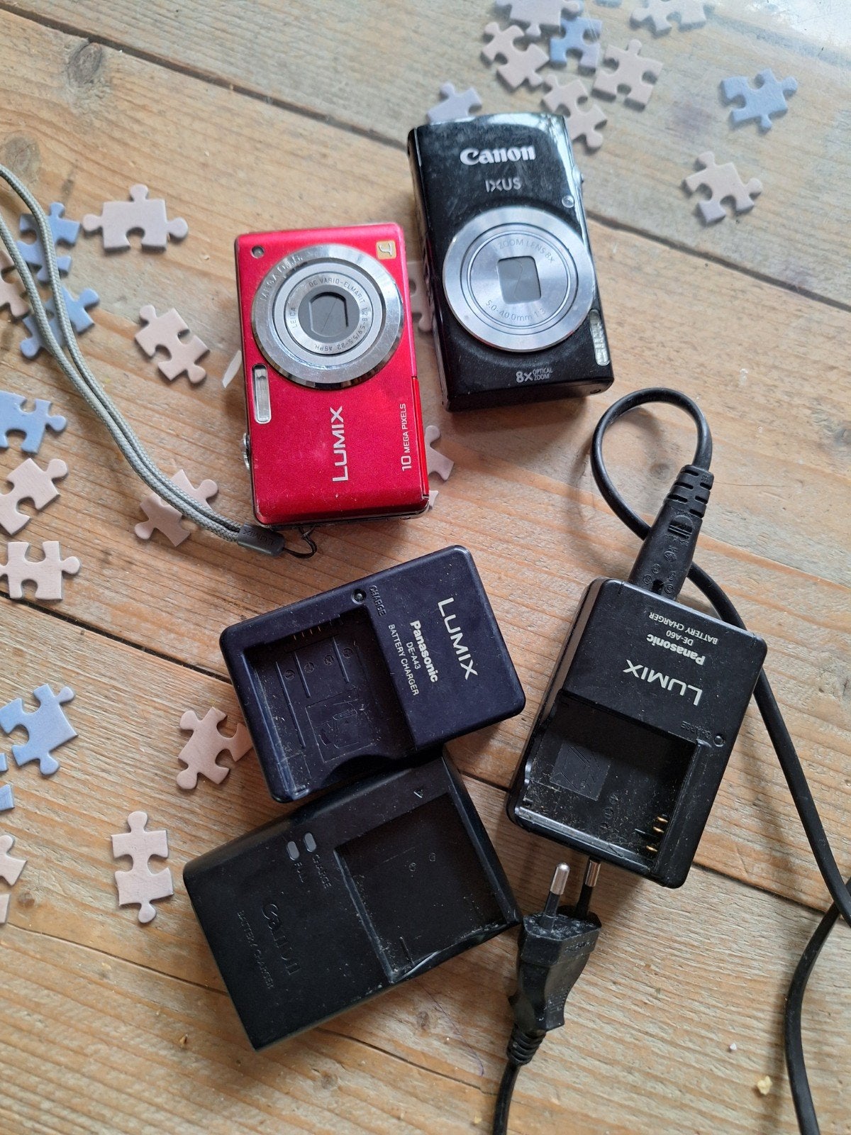Canon IXUS & Panasonic Lumix compactcamera's met laders, Ingebouwde flitser, Gebruikt, Canon, Oplader