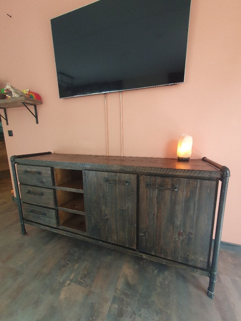 houten dressoir, Ophalen, Met deur(en), 150 tot 200 cm, Zo goed als nieuw