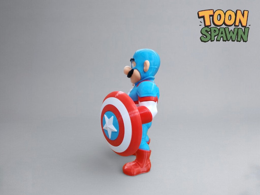 Captain Mario – Captain America X Mario – 28 cm, Ophalen of Verzenden, Nieuw, Overige typen