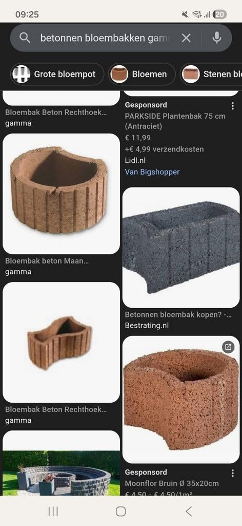Beton bloembak rood gevraagd, Ophalen of Verzenden