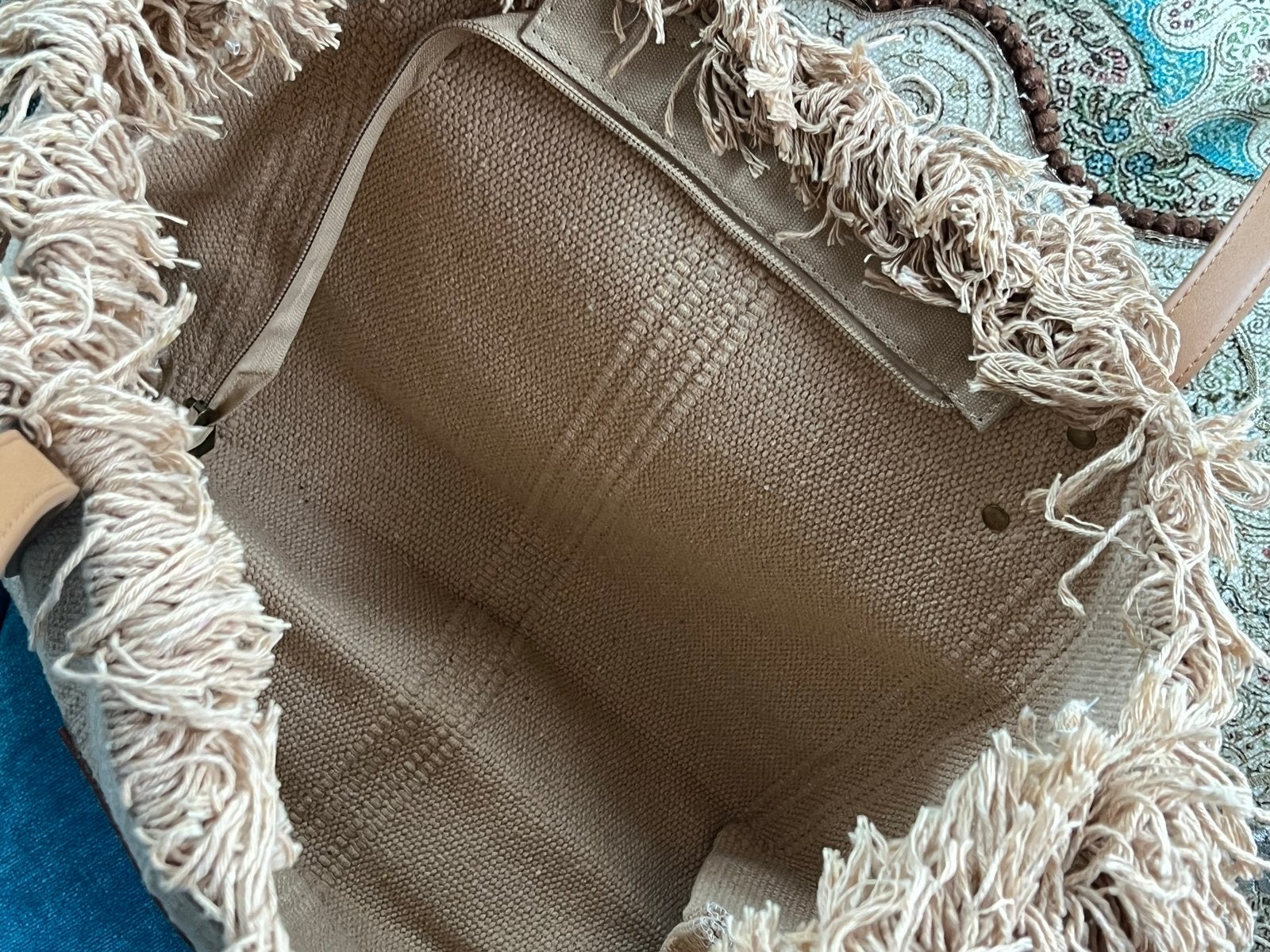 Loewe stijl tas - Beige met franjes, Ophalen of Verzenden, Nieuw, Beige, Shopper