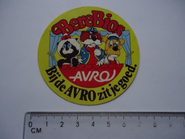 sticker oud Berebios tv avro televisie kind vintage bereboot, Verzamelen, Verzenden, Zo goed als nieuw, Bedrijf of Vereniging