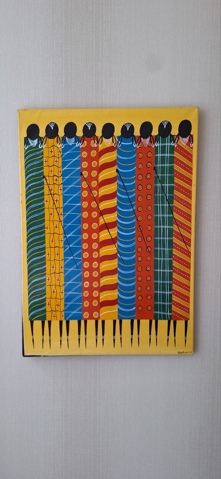 Afrikaans schilderij, Gebruikt, Ophalen of Verzenden, Schilderij, 75 cm of meer