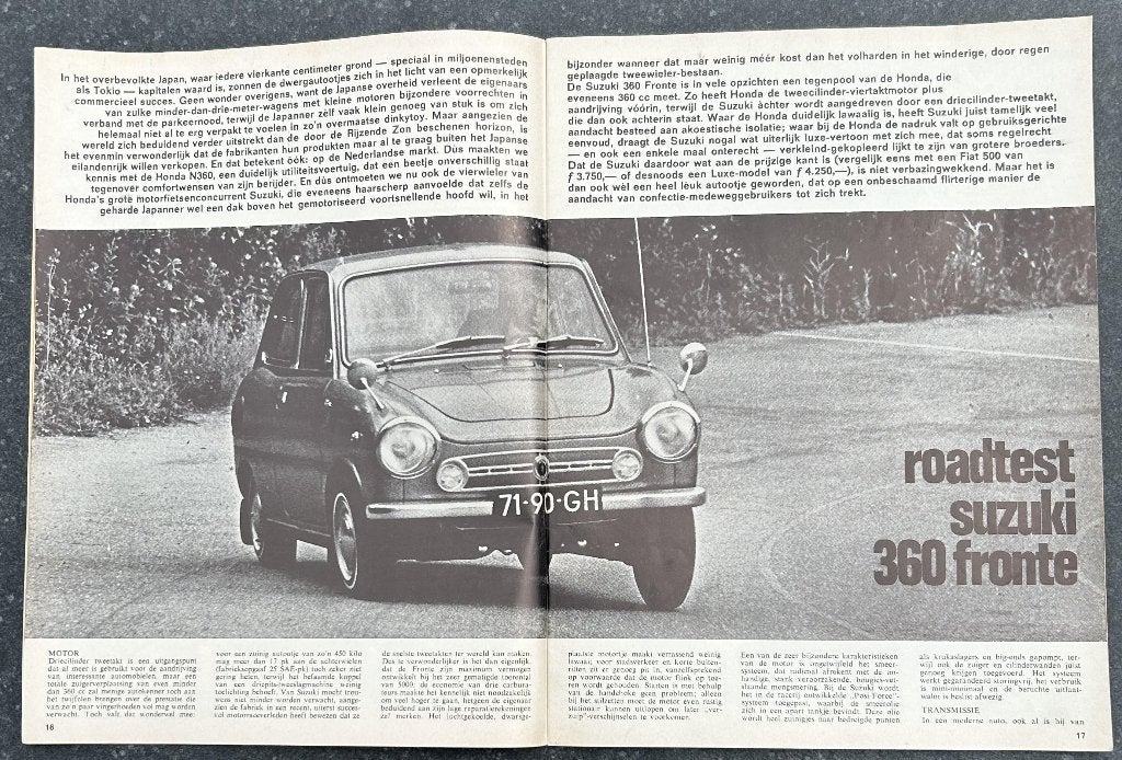Suzuki Fronte 360 ( LC10 ) test in Autovisie 1969, Gelezen, Ophalen of Verzenden, Overige merken, Autovisie