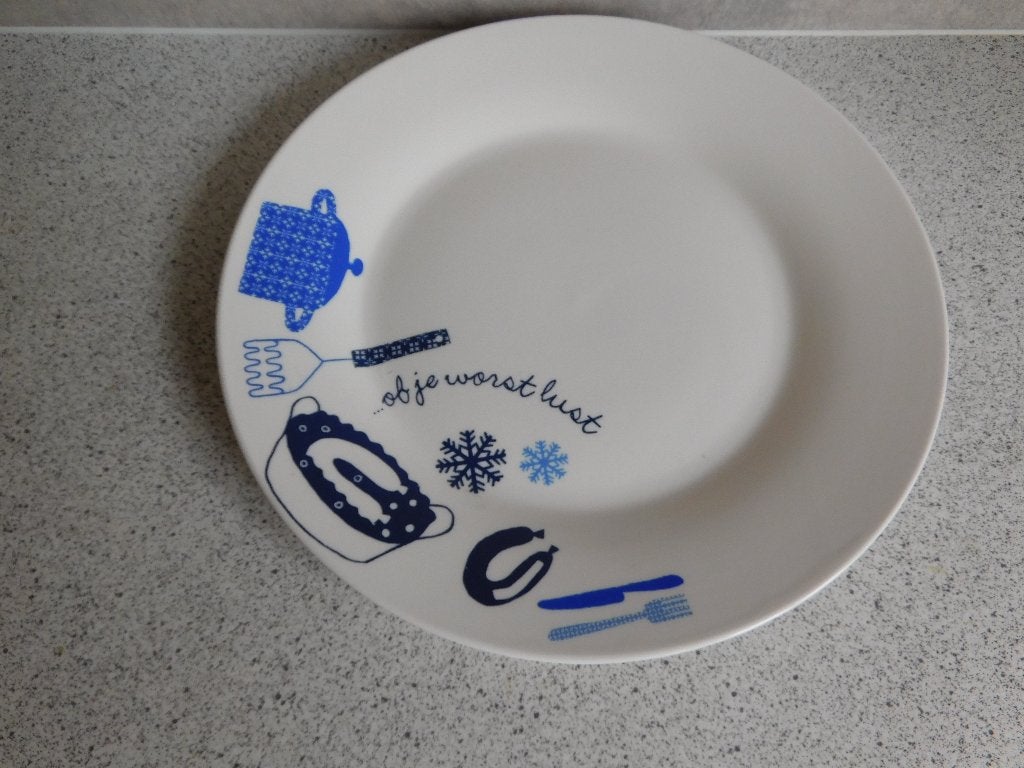 Bord 23 cm. Of je Worst lust Unox, Ophalen of Verzenden, Zo goed als nieuw, Bord(en), Overige stijlen