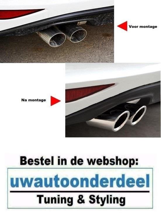Chrome Rvs Uitlaat sierstuk Trim Eindstuk Geschikt voor Audi