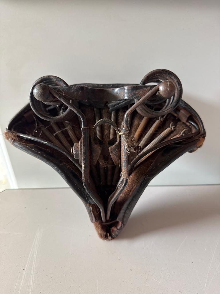 Gazelle Vintage fietszadel - Leer met veren, Gebruikt, Leer, Ophalen of Verzenden, Zadel