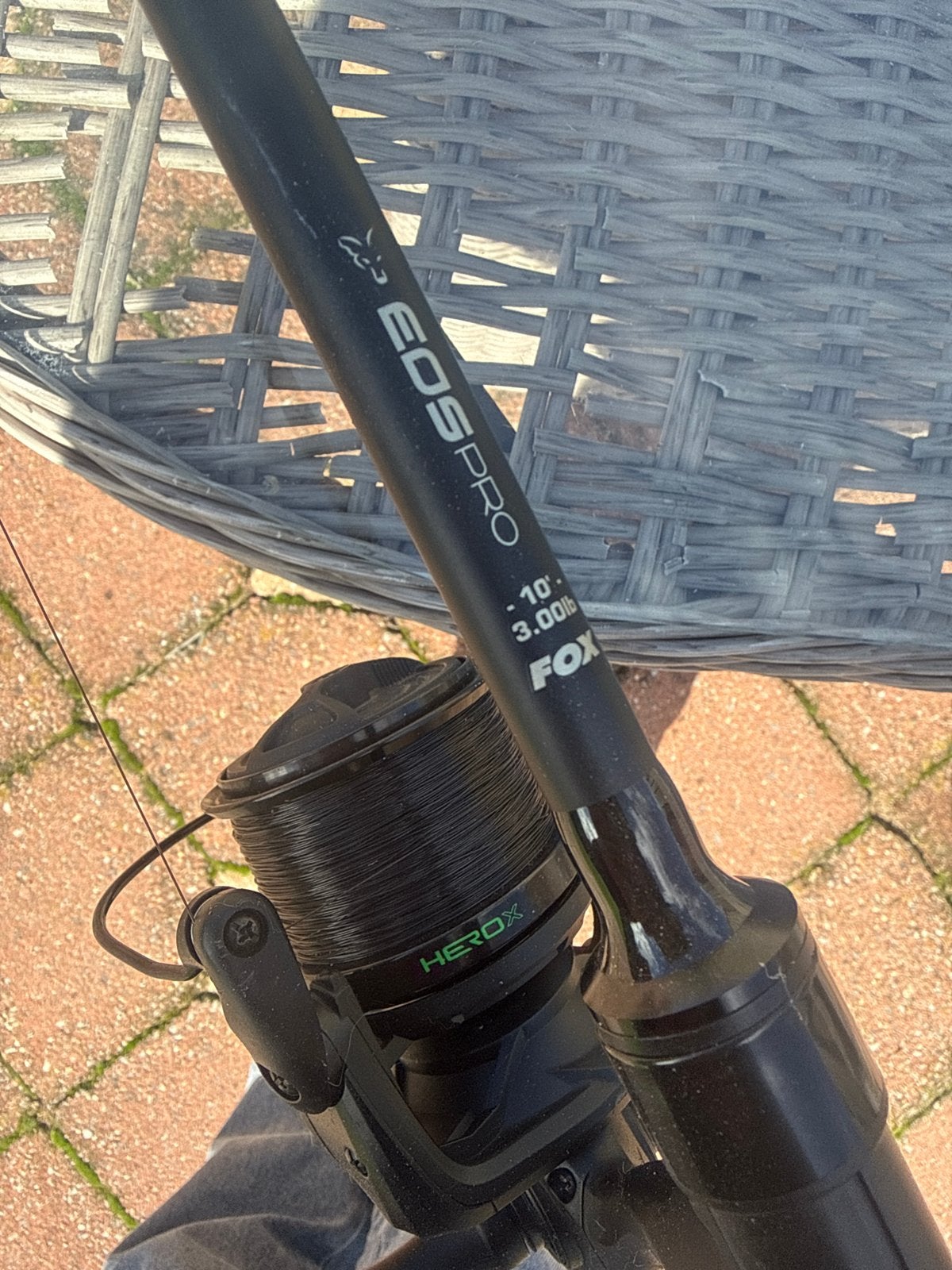 Fox EOS Pro 10ft 3.00lb karperhengel met HeroX molen, Ophalen, Gebruikt, Complete hengel
