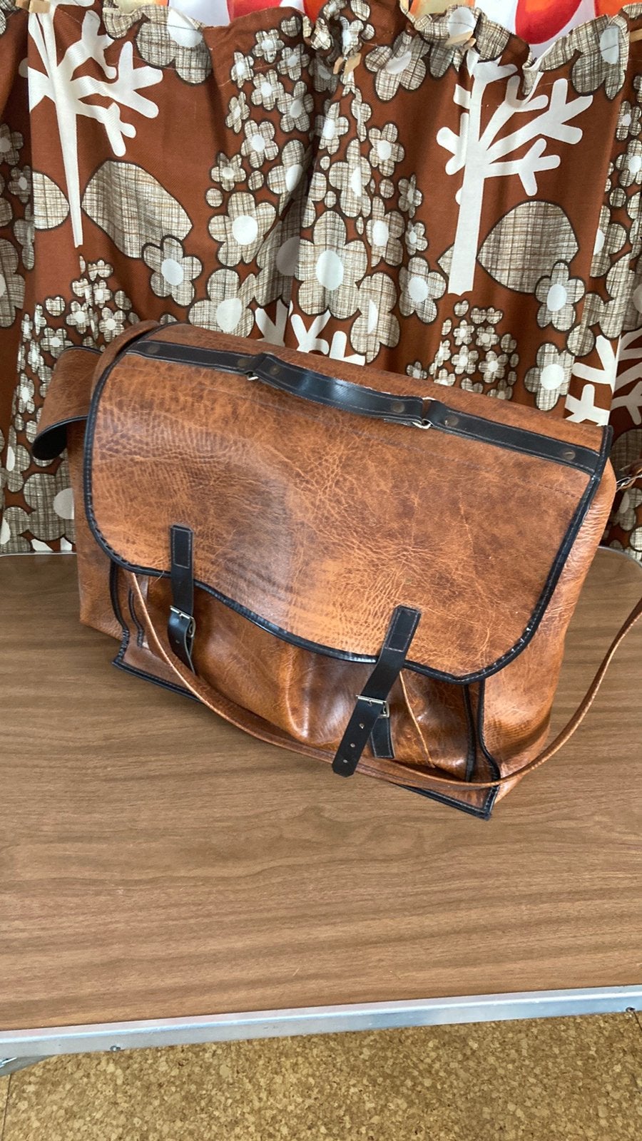 Vintage grote werktas schooltas, Sieraden, Tassen en Uiterlijk, Tassen | Schooltassen, Ophalen, Gebruikt, Bruin, Aktetas of Boekentas
