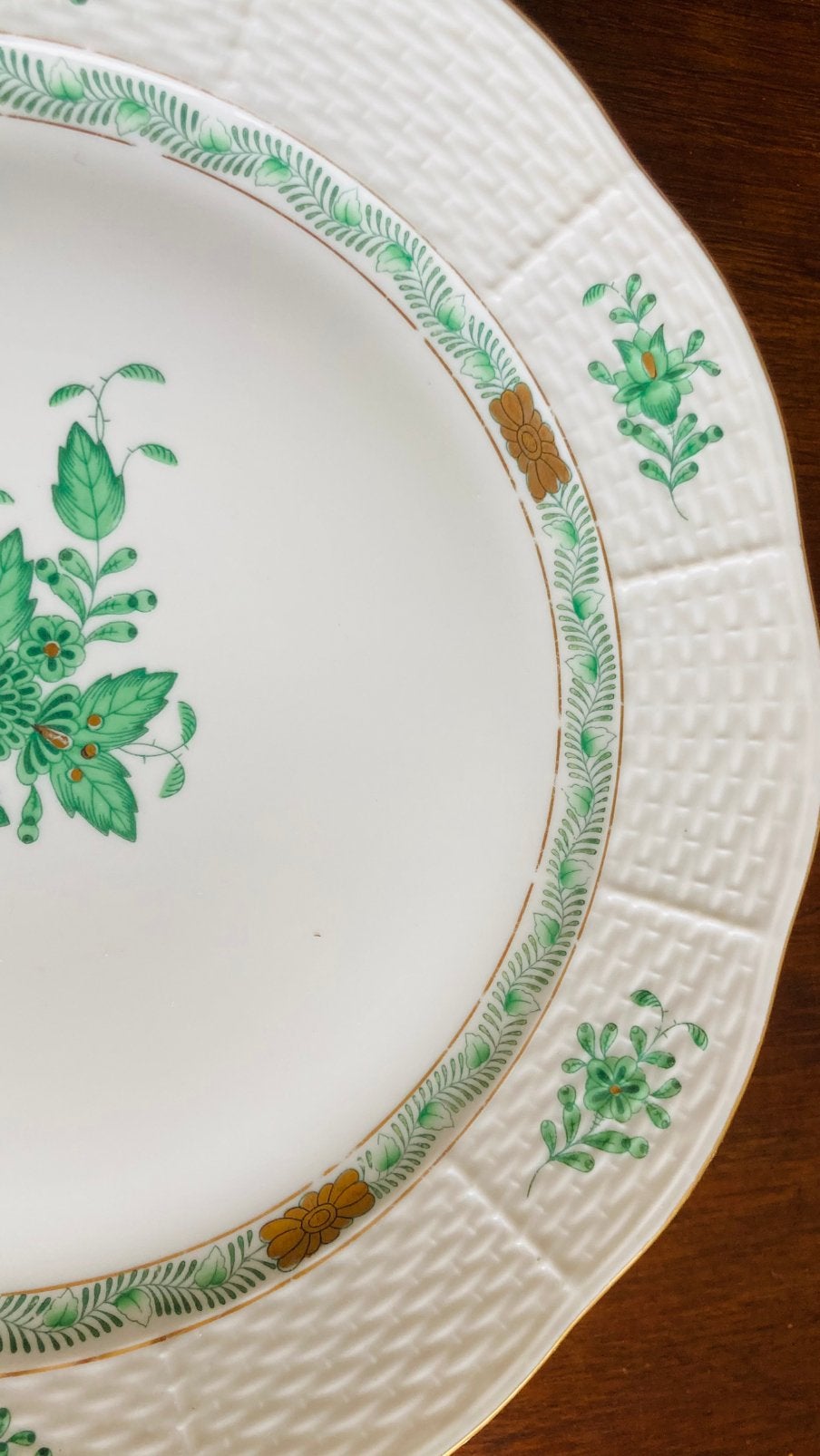 Herend groen, ovaal schaaltje, diameter 21,5 cm, nieuw, Antiek en Kunst, Ophalen of Verzenden