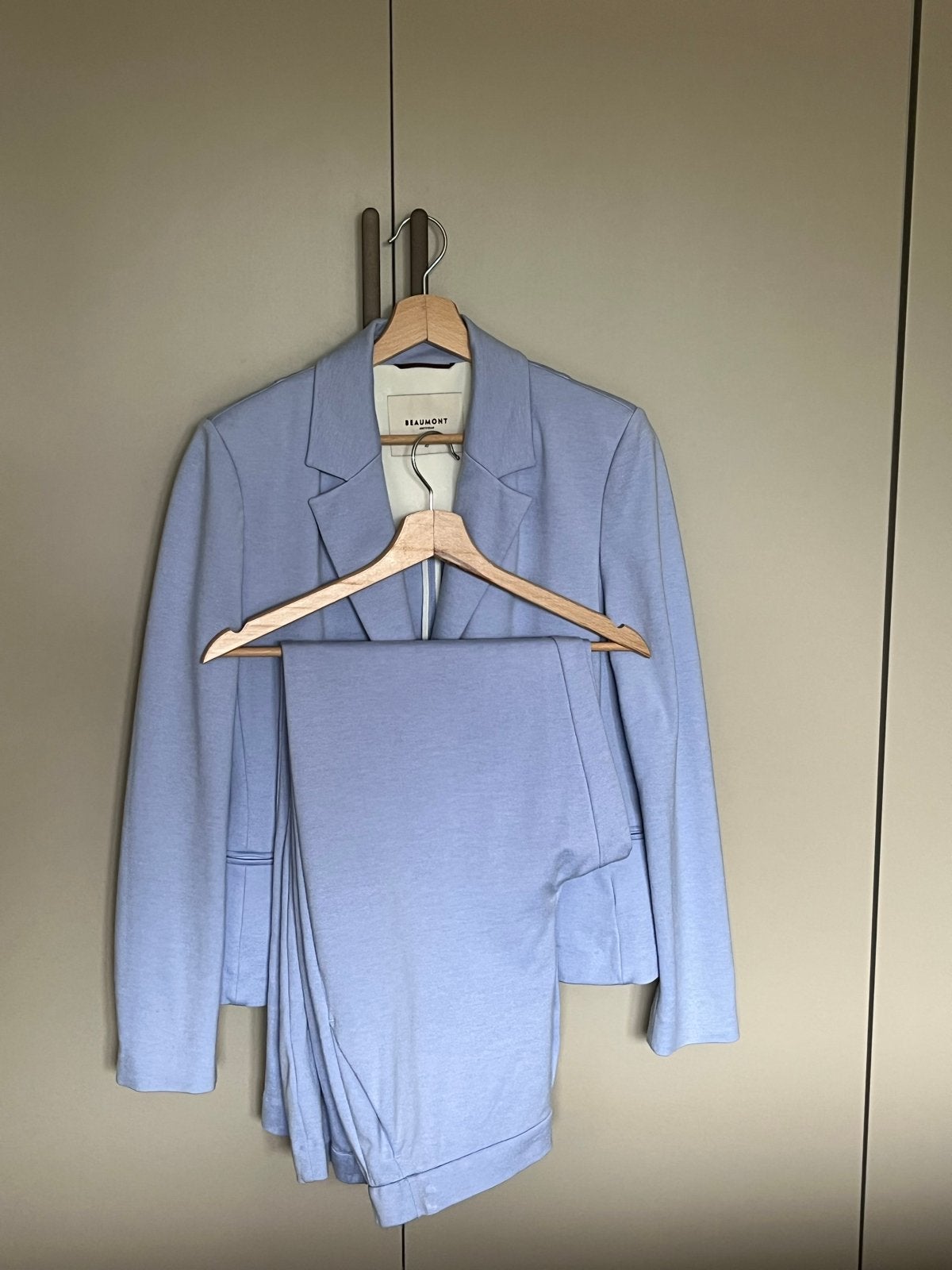 Beaumont pak (jasje en broek) maat 42, Kostuum of Pak, Blauw, Maat 42/44 (L), Ophalen of Verzenden