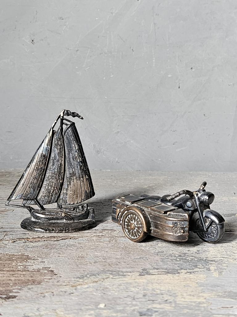 Set ANWB miniaturen verzilverd/ tin, Ophalen of Verzenden