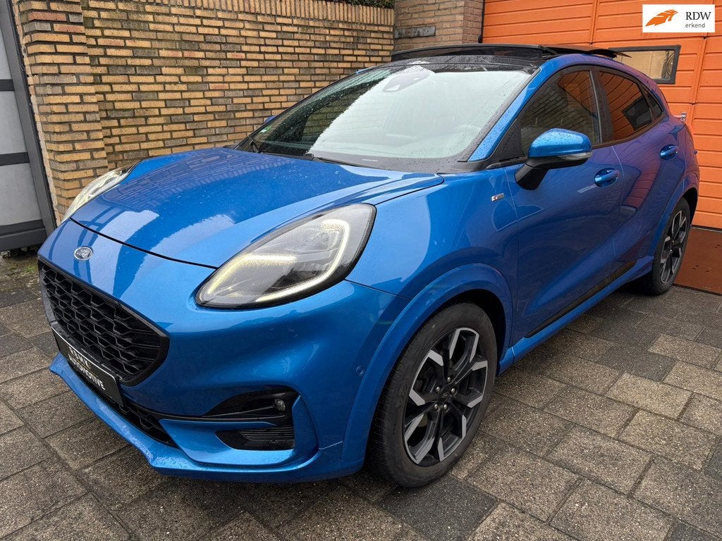 Ford Puma 1.0 EcoBoost Hybrid ST-Line, Auto's, Ford, Voorwielaandrijving, Zwart, Automatische klimaatregeling, Blauw