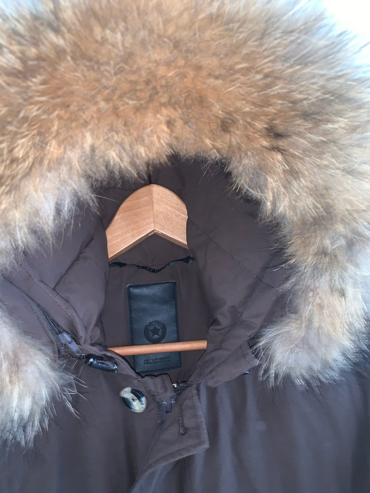 Airforce winterjas met bontkraag - Maat M, Ophalen of Verzenden, Zo goed als nieuw, Maat 38/40 (M), Bruin