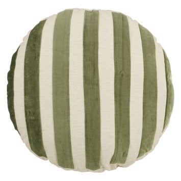 Kussen Karwei groen crème streep fluweel velours 45 x 10 cm, Overige merken, Rond, Nieuw, Ophalen of Verzenden