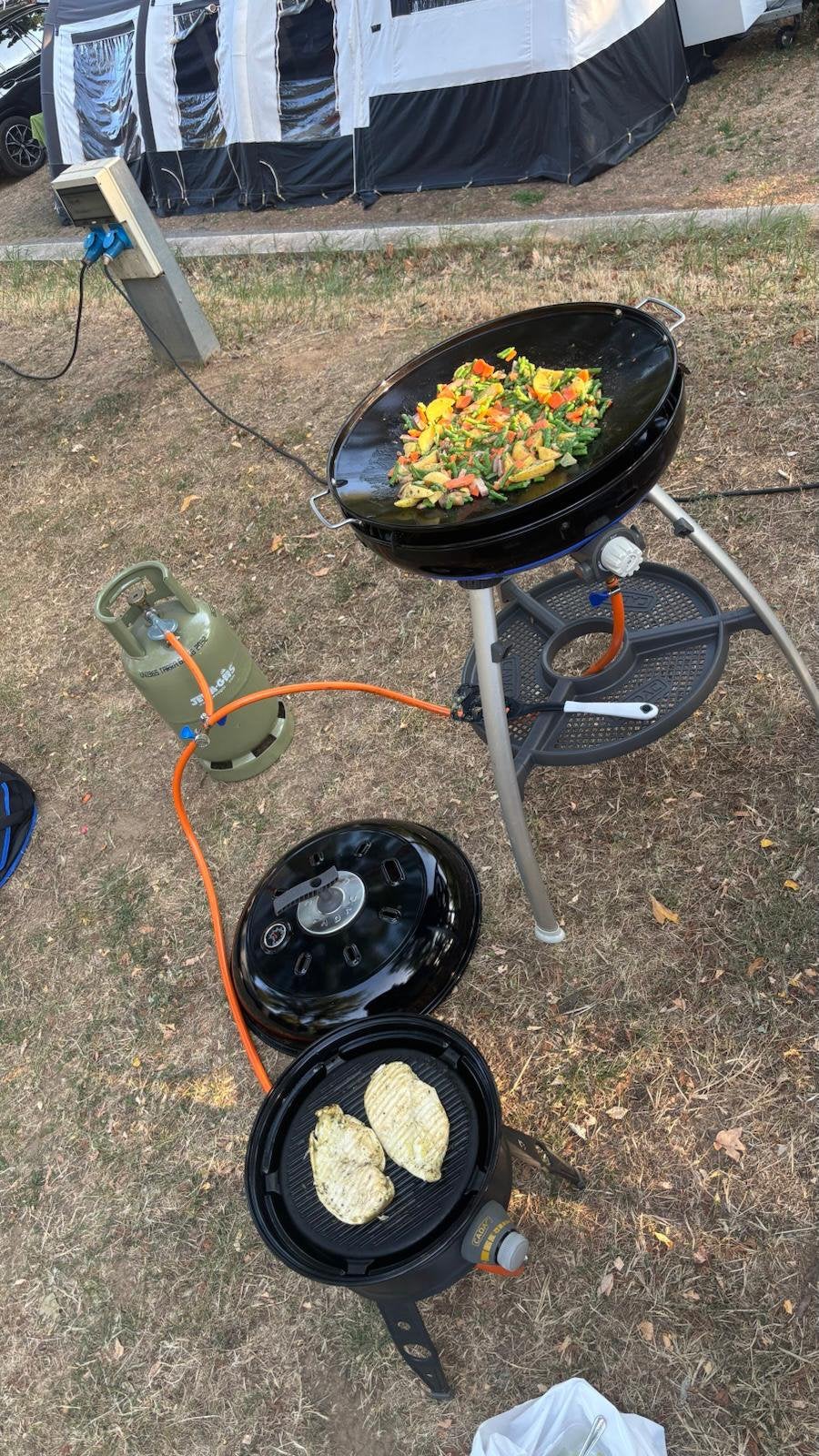 Cadac Carri Chef 2 + Cadac Safari Chef + Slangen, Tuin en Terras, Ophalen, Gebruikt