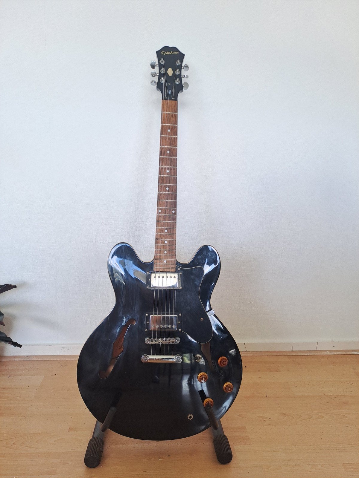 Epiphone Dot Ebony Semi-Hollow Body Gitaar, Ophalen, Gebruikt, Semi-solid body, Epiphone