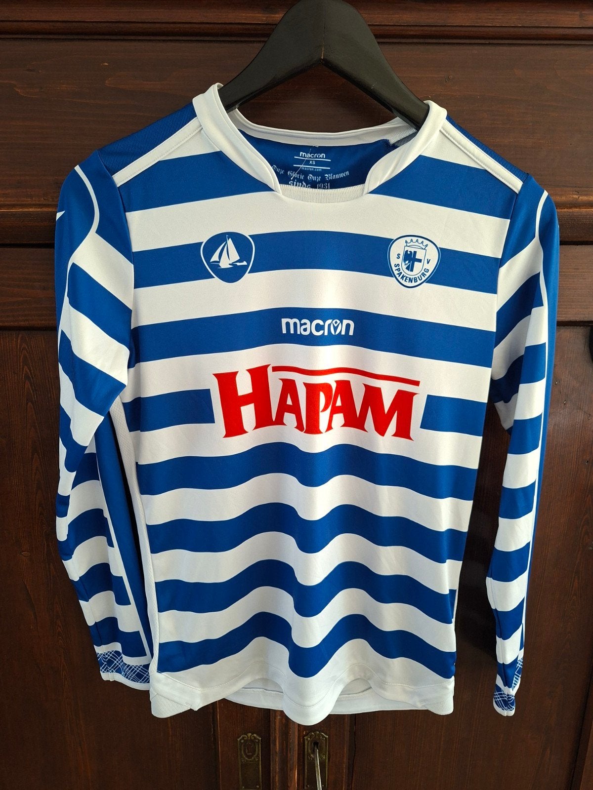 SV Spakenburg Macron voetbalshirt maat XS, Kleding | Heren, Blauw, Ophalen of Verzenden, Voetbal, Maat 46 (S) of kleiner
