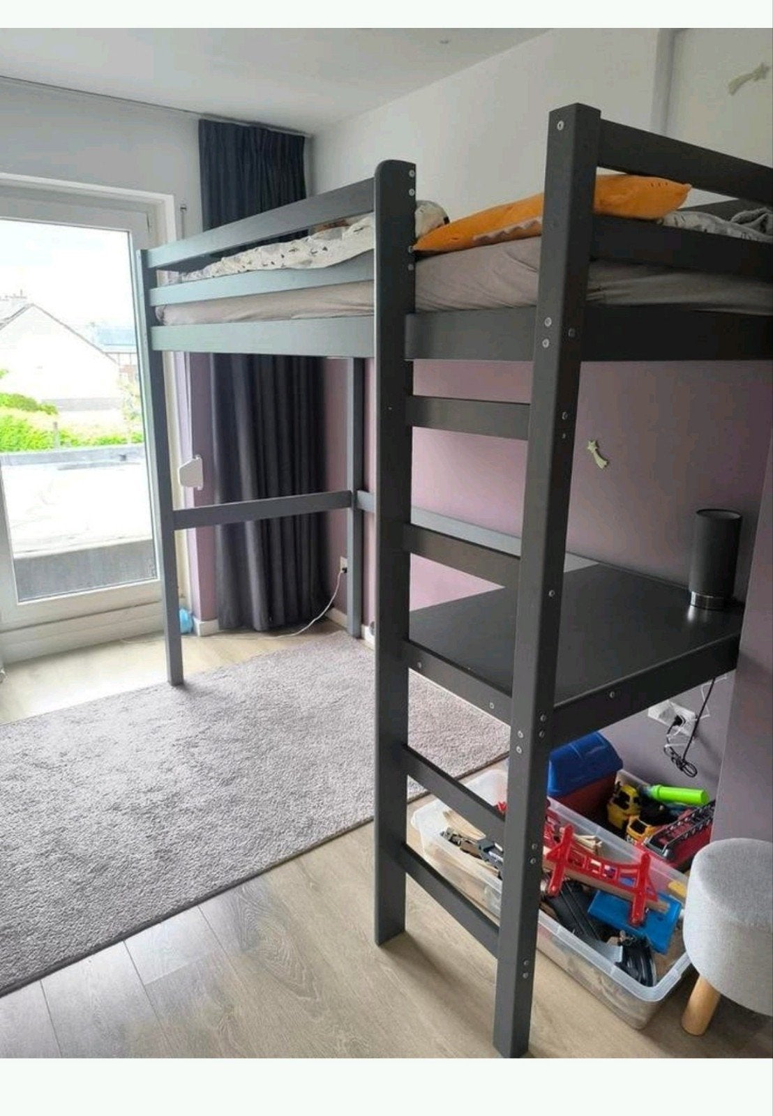 Hoogslaper met bureau, Ophalen, Gebruikt, Eenpersoons, 200 cm
