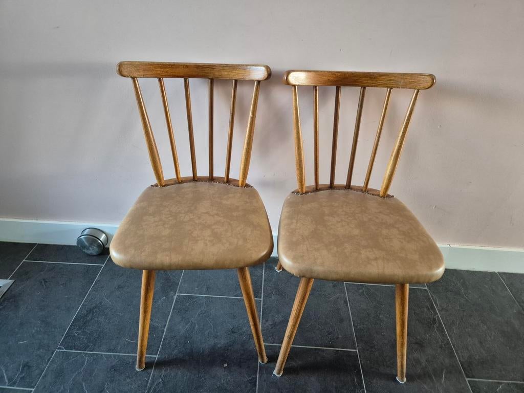 2 stoeltjes, nette staat, Huis en Inrichting, Stoelen, Ophalen, Gebruikt, Twee, Bruin