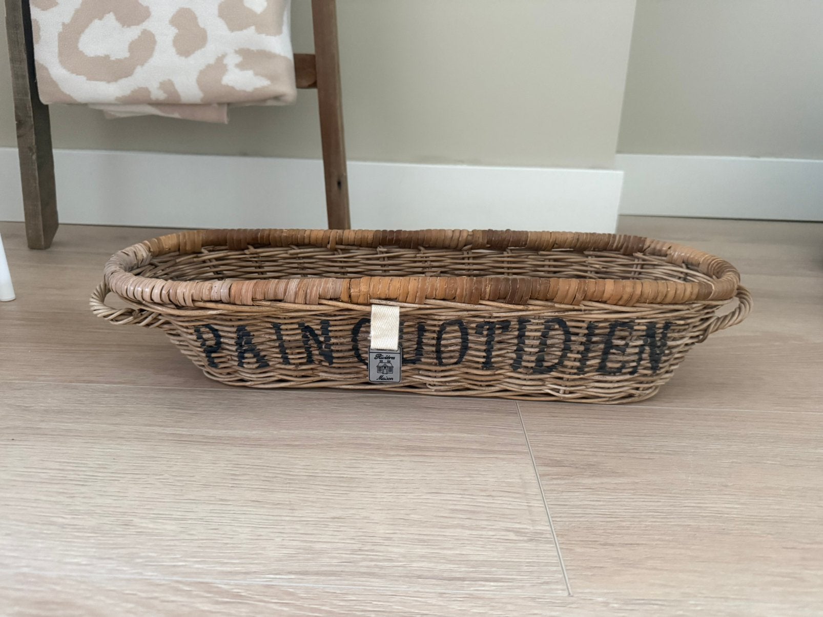 Riviera Maison stokbrood mand, Huis en Inrichting, Ophalen, Zo goed als nieuw, Rond, Riet