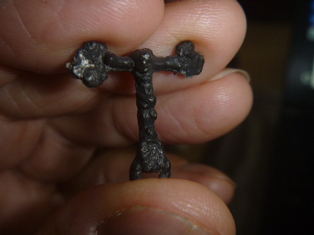 Bodemvondst. Crucifix. Christus.Metaaldetector.Middeleeuwen., Ophalen of Verzenden