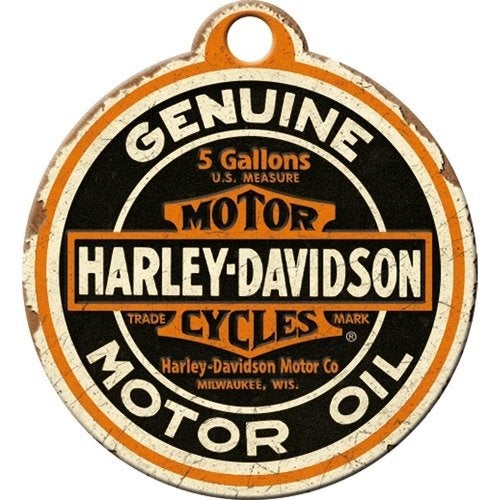 Harley Davidson Oil reclame sleutelhanger van metaal hanger, Ophalen of Verzenden, Nieuw, Auto's