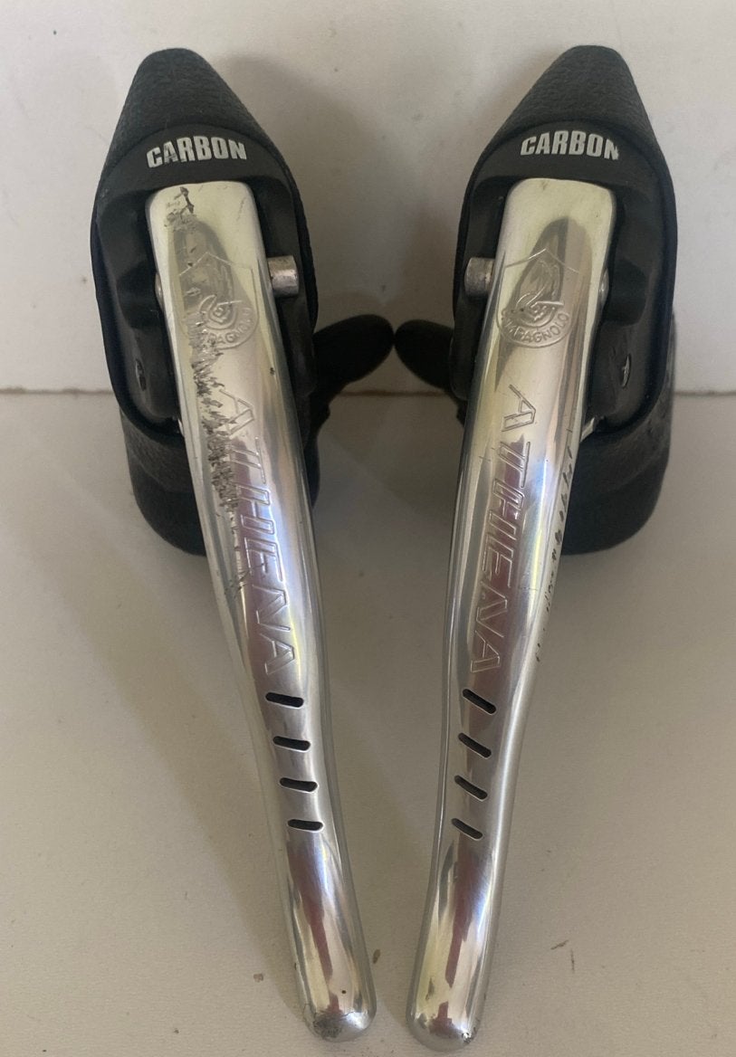 Campagnolo Carbon Shifters Remgrepen vintage, Fietsen en Brommers, Fietsonderdelen, Remmen, Gebruikt, Ophalen of Verzenden, Aluminium