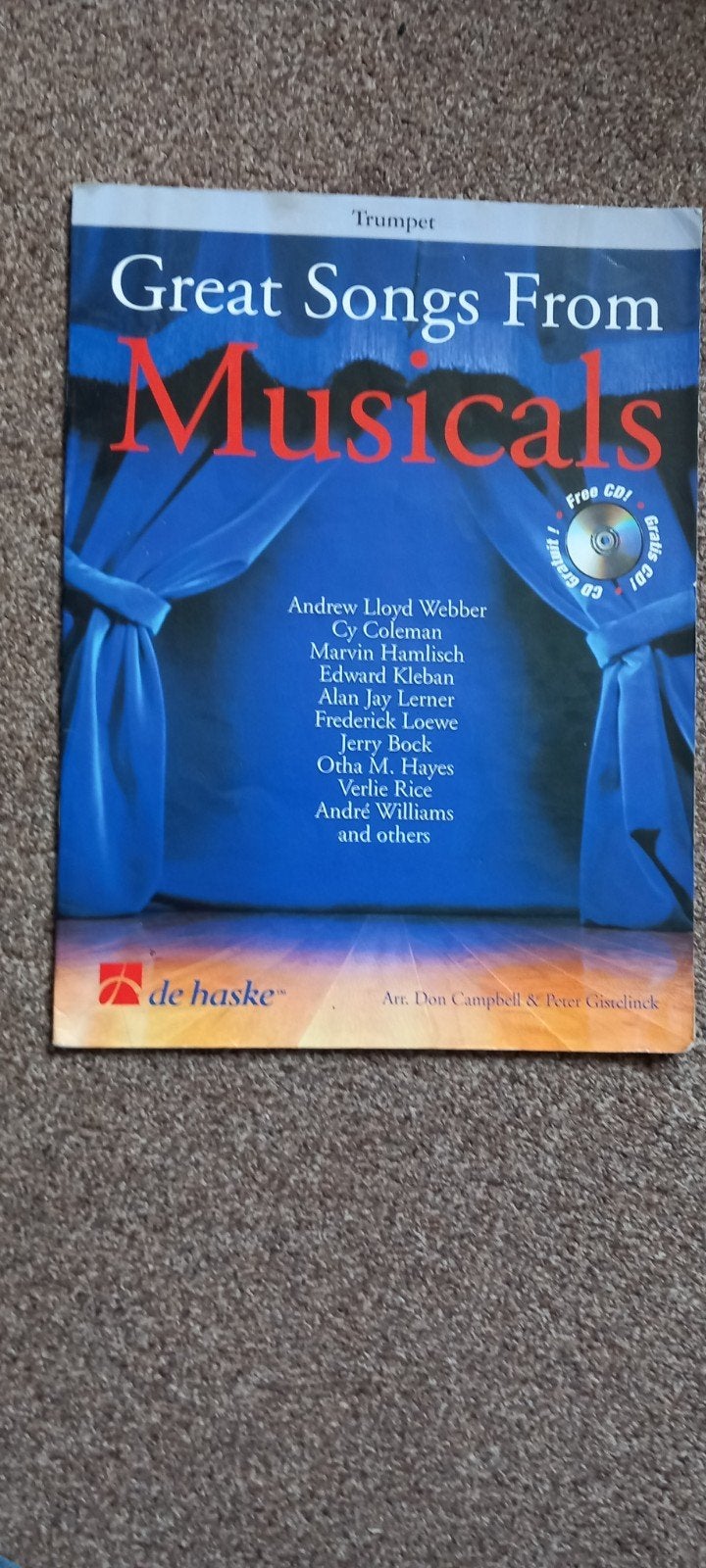 Muziekboeken voor trompet, cornet of bugel (2 stuks), Gebruikt, Filmmuziek en Soundtracks, Les of Cursus, Ophalen of Verzenden