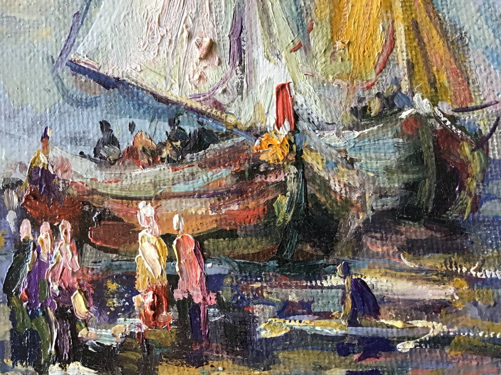 A. Kovalov - Strand bij Vannes - Olieverf op doek, Antiek en Kunst, Kunst | Schilderijen | Klassiek, Maritiem / water, Doek, Expressionistisch