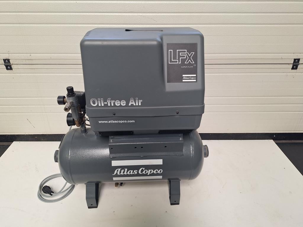 Atlas Copco LFX 1.0 compressor olievrij, 100 liter of meer, Ophalen of Verzenden, Olievrij