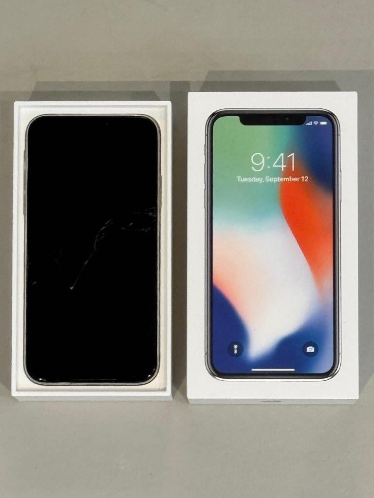 iPhone 10 (iPhone x) Scherm gebroken, Telecommunicatie, Mobiele telefoons | Apple iPhone, 256 GB, 80 %, Gebruikt, Zonder simlock