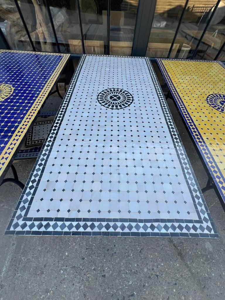 Mozaiektafels 180cm, 200cm en 220cm, Ophalen, Overige materialen, Zo goed als nieuw, Ars longa