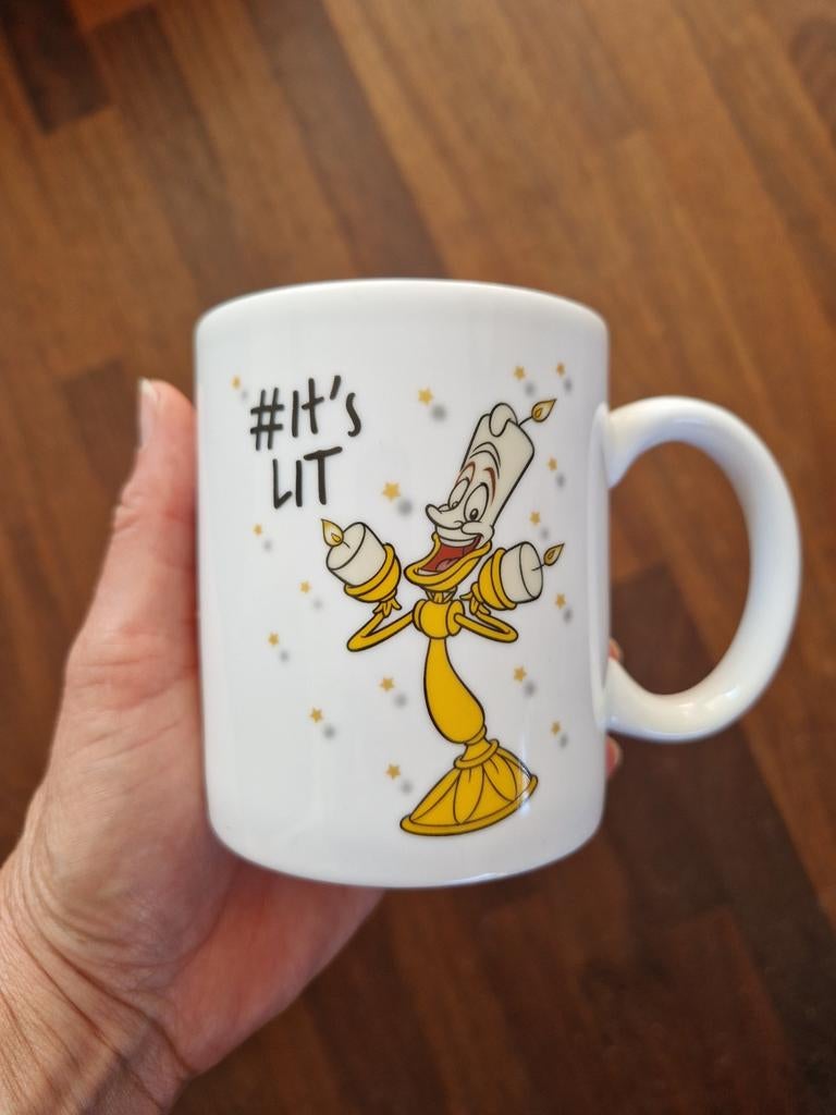 Disney mok belle en beest, Verzamelen, Disney, Ophalen of Verzenden, Assepoester of Belle, Zo goed als nieuw, Servies