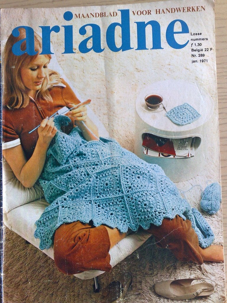 7 x Ariadne uit jaargang 1971, Verzenden, Gebruikt, Breien of Haken, Patroon of Boek