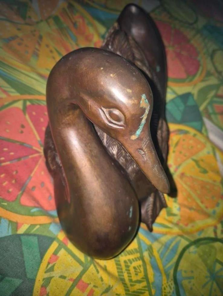 BRONZEN EEND GESIGNEERD bieden vanaf 100, Ophalen
