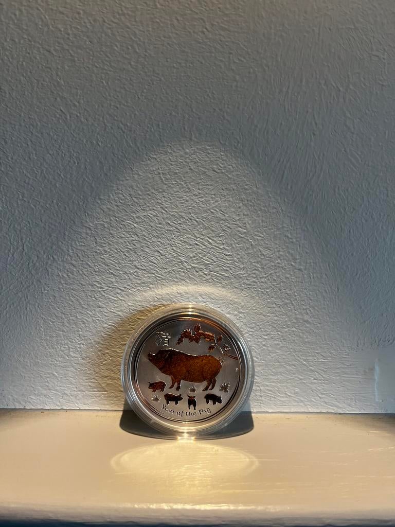 1 oz pig Lunar 2 serie, Postzegels en Munten, Munten | Oceanië, Ophalen of Verzenden, Zilver