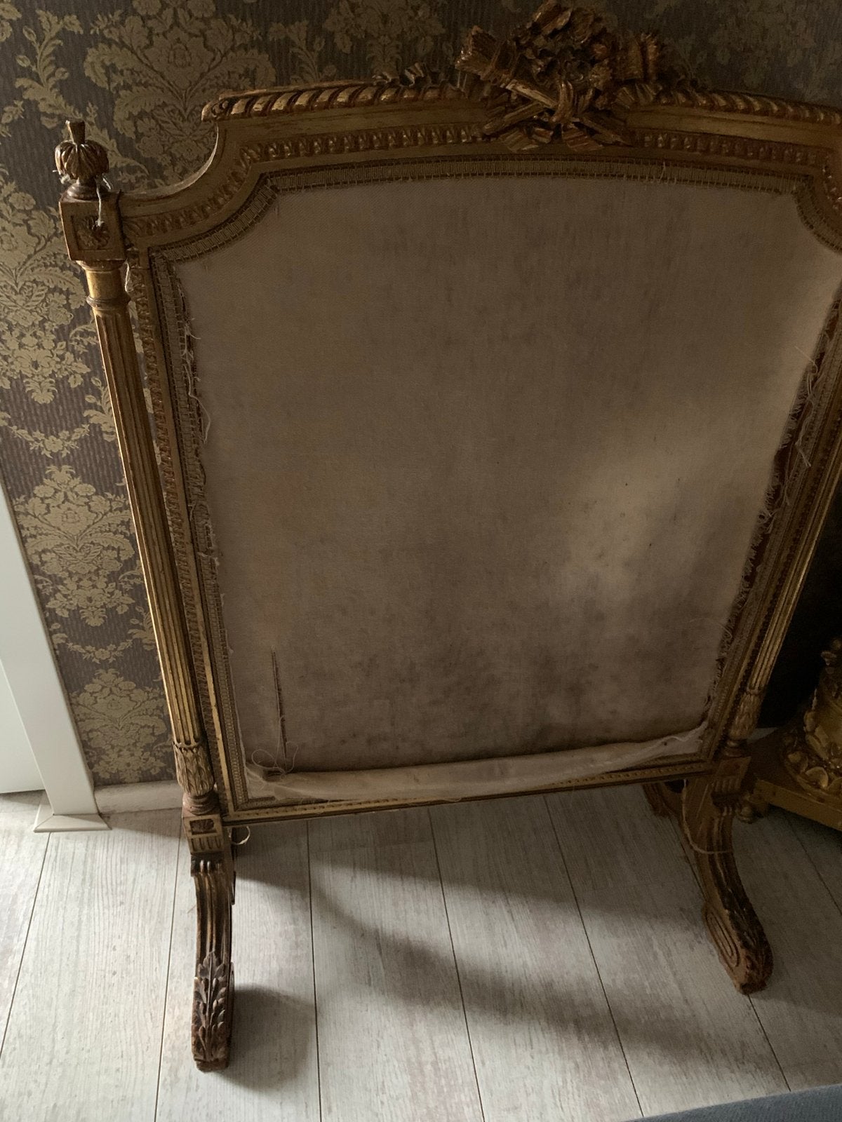 Antiek Frans haardscherm, verguld, brocante, Ophalen of Verzenden
