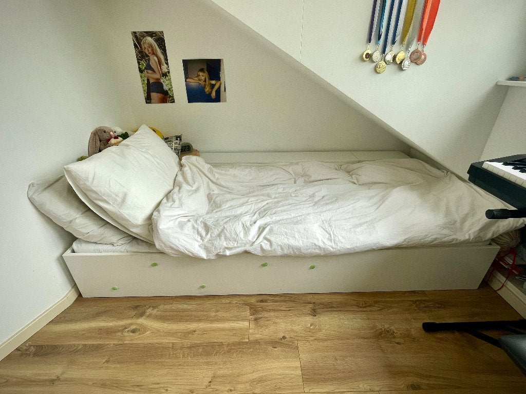 Kinderbed met handige opbergruimte, Gebruikt, 100 cm of meer, 180 cm of meer, Ophalen