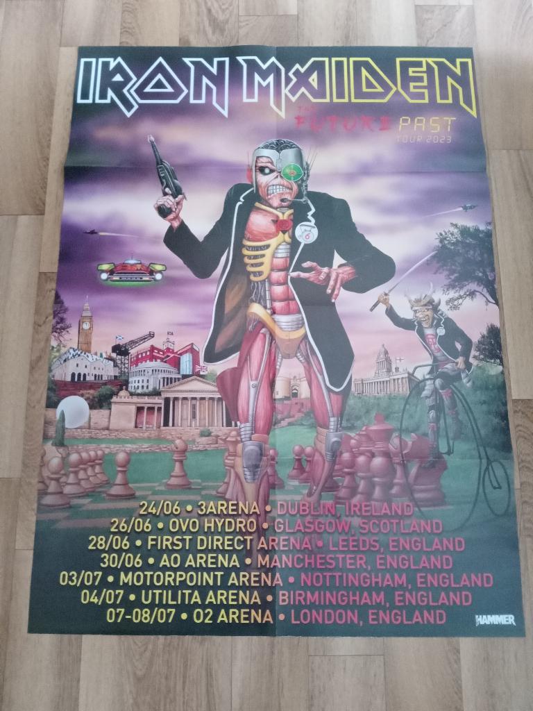 toffe tourposter Iron Maiden, Cd's en Dvd's, Vinyl | Hardrock en Metal, Verzenden, Zo goed als nieuw