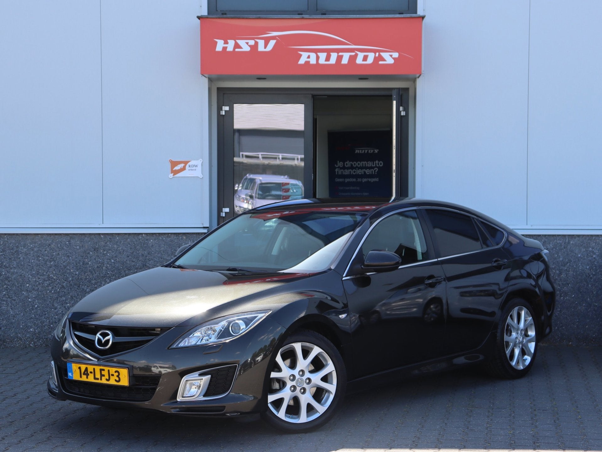 Mazda 6 2.0 S-VT TS airco 1/2 Leer *apk 03-2027*, Gebruikt, 4 cilinders, Zwart, Bedrijf