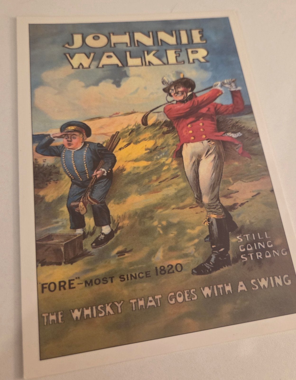 Oude Johnnie Walker Golf Reclame Ansichtkaart, Verzenden, 1980 tot heden, Gelopen, Overige thema's